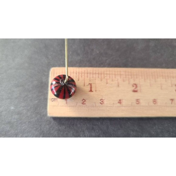 Red and Black Pin Wheel Stick Pin - Picture 9 of 10